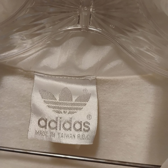Vintage Adidas Pearl White Retro 80s Track Jacket Windbreaker Size M - Picture 4 of 7